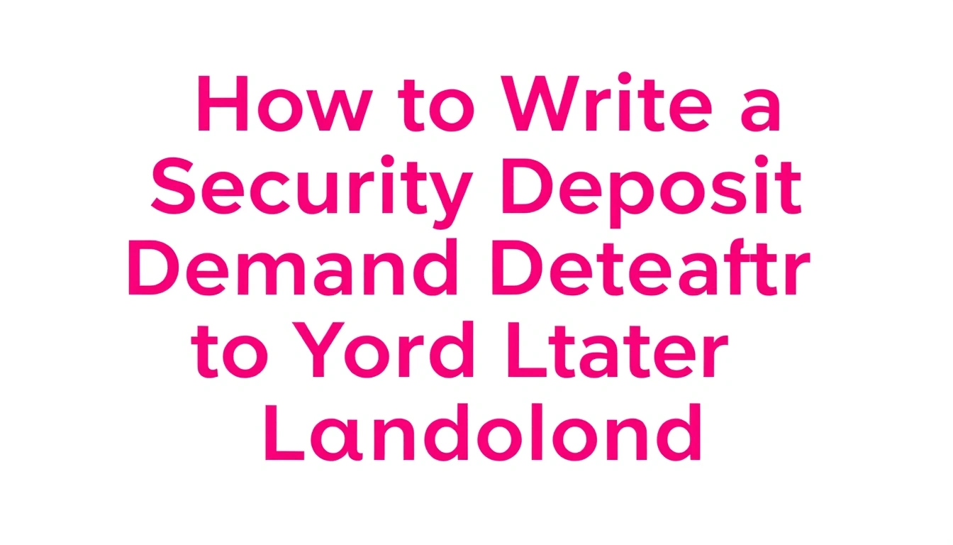 How to Write a Security Deposit Demand Letter to Your Landlord